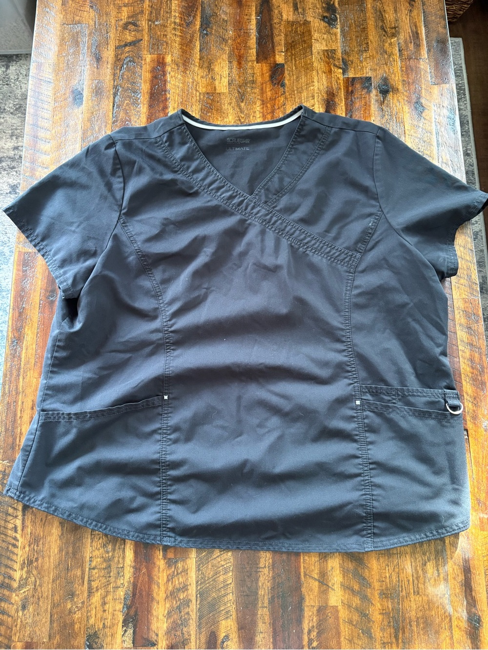 Scrubstar Black Women's V-Neck Short Sleeve Scrub Top